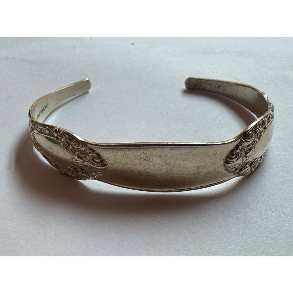 Size 6 Alvin Sterling 925 Sterling Silver Spoon Cuff Bracelet 12.8mm Width